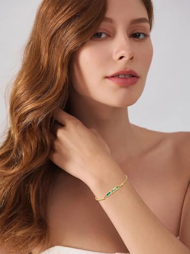 Waves/Tree of Life/Mushrooms/Moon Phase/Butterfly/Hummingbird Bracelet/Anklet 925 Sterling Silver Adjustable Abalone Shell Bar Bracelet/Anklet Summer Jewelry Gifts for Women - color: Waves-Abalone-Yellow Gold, size: Bracele 7"+2"