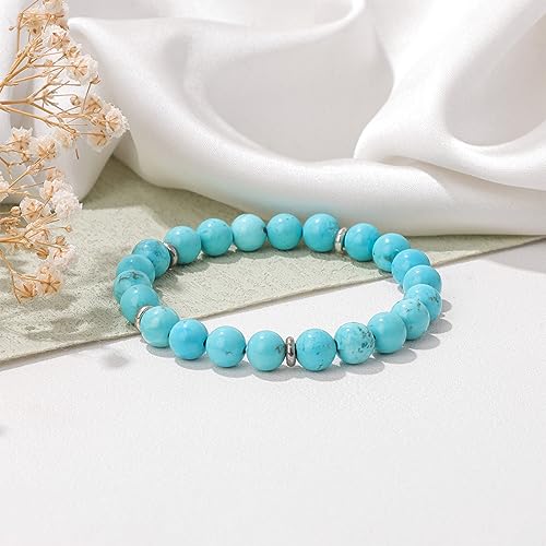 Healing Bracelet For Women Anxiety Beaded Bracelets Jewelry Healing Stone Crystal Bracelet Stress Relief Yoga Beads Chakra Bracelets Gifts For Women pink - color: Turquoise