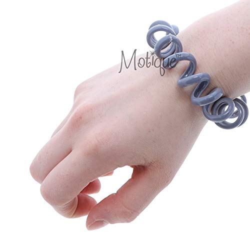 Jumbo Coil Pony Holder Hair Ties - Set of 4 Light Grey - color: Light Grey