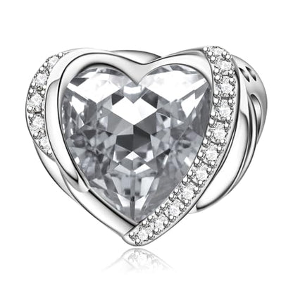 LaMenars 925 Sterling Silver Charms for Pandora Bracelets & Necklaces | Bead Charms Birthday Holiday Jewelry Gifts For Women - color: April Birthstone