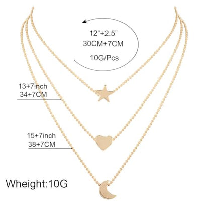 Crescent Moon and Star Pendant Necklace for Women,NecklaceDainty Gold Pendant Necklaces Delicate Minimalist Jewelry Teen Girls Birthday Gifts