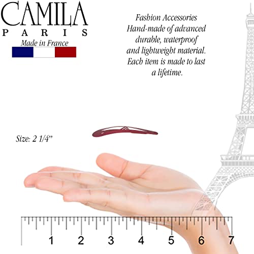 Camila Paris CP1330H French Hair Barrettes Clips, Snap Hair Slides Clic Clac for Women, Styling Girls Side Slide-in Metal Snap Pin Hair Accessories for Women. Strong Hold, No Slip Grip, Made in France - color: 4PK Metal Blue/Red2 2"