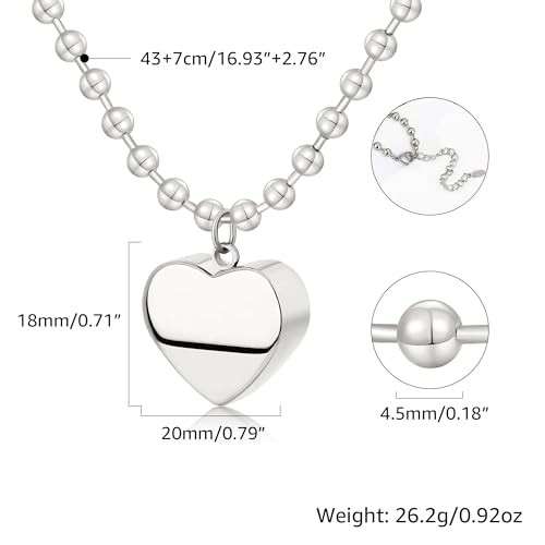 Chunky Gold Necklace for Women, 18K Waterproof Heart Necklace Statement Necklace Gold Charm Necklace Chunky Jewelry Paperclip Chain Choker Gift for Women - style: Silver 3D Heart