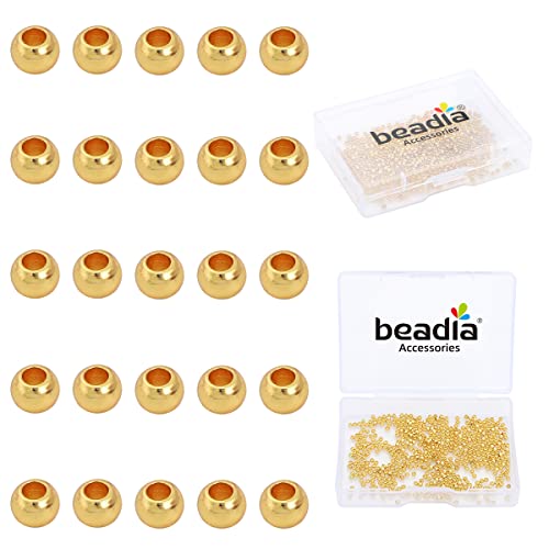14K Gold Plated Round Spacer Beads 2mm 600pcs for Jewelry Making Findings Non Tarnish - color: 14K Gold, size: 2mm