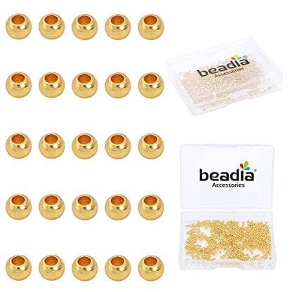 14K Gold Plated Round Spacer Beads 2mm 600pcs for Jewelry Making Findings Non Tarnish - color: 14K Gold, size: 2mm