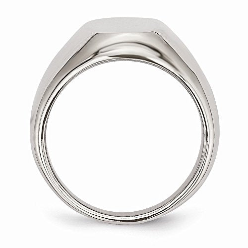 Solid Stainless Steel Oval Signet Ring Band