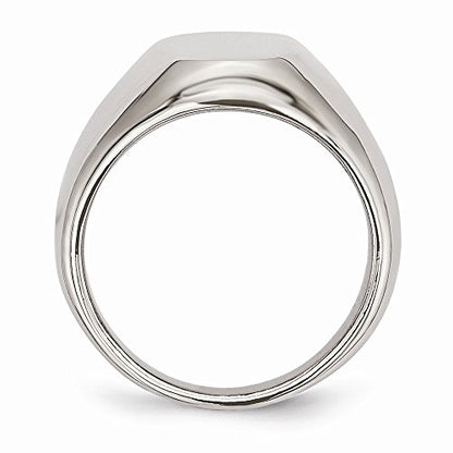 Solid Stainless Steel Oval Signet Ring Band