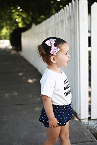 California Tot Girl's Mixed Bow Clips Fully Lined Strong Grip Non Slip for Fine Hair (Emma Set of 4) - color: Emma Set of 4