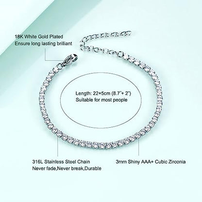 Ankle Bracelets for Women,14K Gold Plated Snake Chain Anklet for Women Beach Cute Anklets - color: Tennis