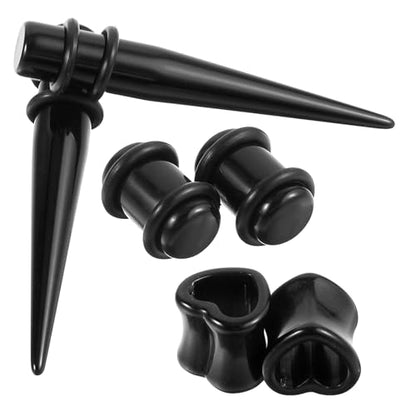 Yolev 48pcs Ear Stretching Kit - Heart Gauges Stretching Kit | Acrylic Tunnels & Plugs Gage Starter Kits for Women Men ， Lightweight Ear Gauge Kit 14g-00g Tapers for Ears