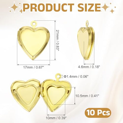MECCANIXITY Custom Photo Locket Charm, Copper Retro Picture Locket Pendants for DIY Memorial KeyChains Necklace Bracelet Jewelry Making - color: Dark Copper, style: Small Simple Heart