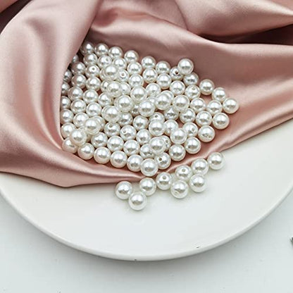 INSPIRELLE 600pcs 10mm White Art Faux Pearl Beads ABS Round Loose Spacer | for DIY Craft Necklaces Bracelets Jewelry Making - color: White, size: 10mm
