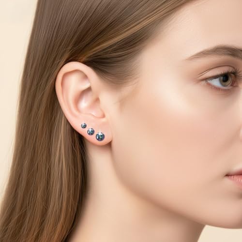 Gotumo 16G 18G 20G Flat Back Earrings Stud Titanium Threadless Nose Rings Tragus Labret Cartilage Lip Medusa Conch Body Piercing Jewelry Hypoallergenic for Women Men - color: Black, size: 16G Bar 5/6/7mm & CZ 2/3/4mm