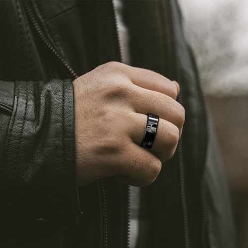8mm Black Etched Deer Head Tungsten Carbide Wedding Band Men's Hunting Ring Size 6-15