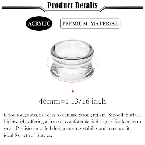 6G-50mm Hollow Acrylic Ear Plugs Tunnels for Women Men Double Flared Saddle Ears Gauge Plug Stretcher Expander Piercing Body Jewelry Black White Clear 1 Pairs - color: Clear Tone, size: 46mm = 1 13/16 inch