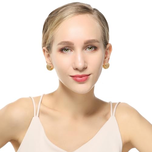 Small Chunky Gold Hoop Earrings For Women, 14k Gold Thick statement huggie hoop earrings Trendy Hoop Earrings Set Hypoallergenic Fashion Earrings - color: Heart-Gold 2