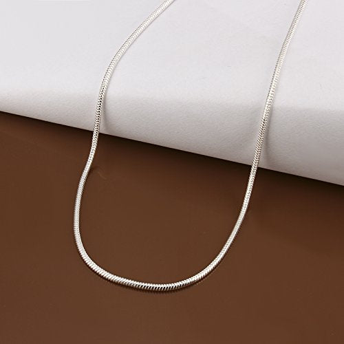 Yuren 3 Pieces 925 Sterling Silver 2mm Snake Chain Necklace Jewelry Jewelry For Men And Women(16-24 Inch) - size: 24 inch