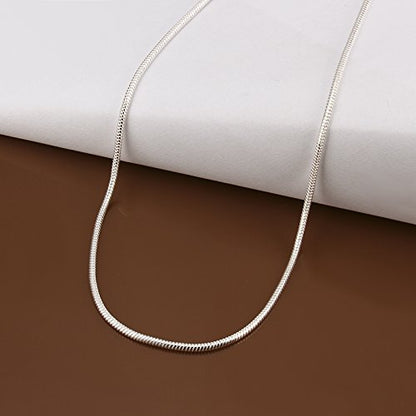 Yuren 3 Pieces 925 Sterling Silver 2mm Snake Chain Necklace Jewelry Jewelry For Men And Women(16-24 Inch) - size: 20 inch