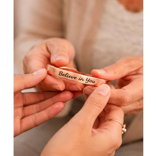 Touchstone Inspirational Copper Engraved Magnetic Bracelets for Women-Personalized Jewelry Gifts for Best Friend/Mom/Daughter/Sister - Adjustable Bracelet in a Gift Box Believe in You - style: Believe in You