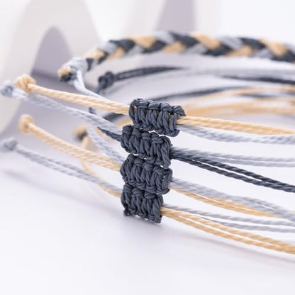Sunflower Friendship Bracelets Boho Stackable String Bracelets Cute Trendy Gifts for Teen Girls Women - color: Grey Khaki