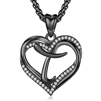 INFUSEU Unique Initial Necklaces for Women Girls Small Heart Letter Jewelry, Meaningful Personalized Gifts - style: T