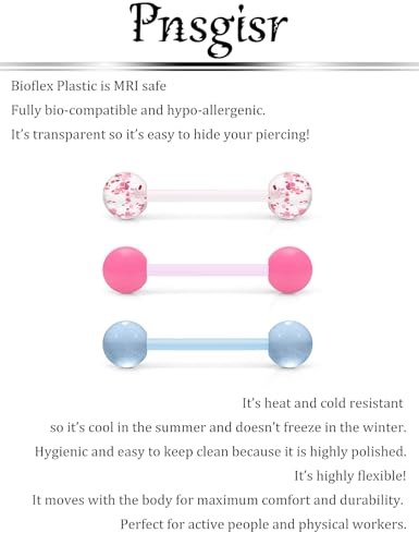 14G 14/16mm Plastic Nipple Piercing Jewelry Tongue Rings Glow in The Dark Bridge Barbells for Women Men Surgery - size: 14g*16mm