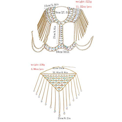 Women's Sexy Suit Body Chain - color: Gold Color-Small Waistcoat Waist Chain Body Chain Suit-7