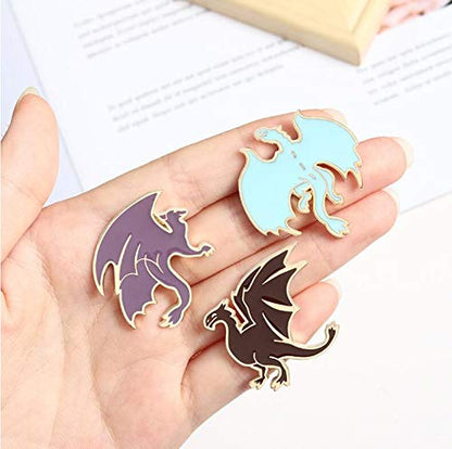Cute Enamel Pin Set Lapel Pins Brooches Cartoon Brooch Badge Pins for Clothes Bags Backpack for Women - color: Dragon Set