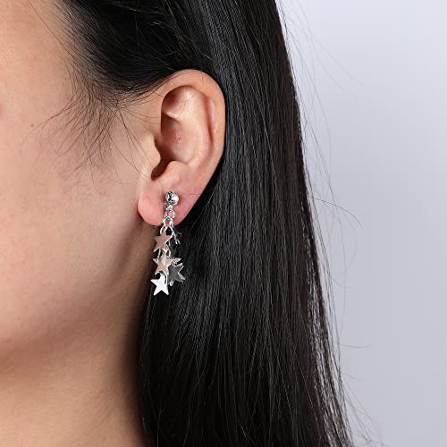 Women's Statement Clip-On Earrings Hypoallergenic Lightweight Clip Earrings - color: silver star