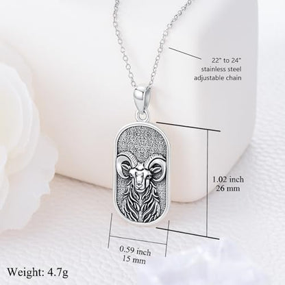 SIMONLY Zodiac Necklace 925 Sterling Silver Constellation Necklace Zodiac Sign Necklaces Horoscope Jewelry Christmas Birthday Astrology Gifts for Women Men Unisex - style: Aries