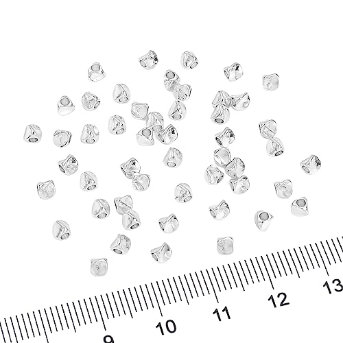 Silver Plated Twisted Spacer Beads 3x3mm 50pcs for Jewelry Making Findings Non Tarnish - color: Silver, size: 3x3mm Twisted