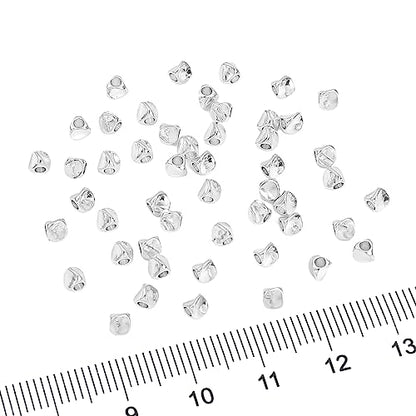 Silver Plated Twisted Spacer Beads 3x3mm 50pcs for Jewelry Making Findings Non Tarnish - color: Silver, size: 3x3mm Twisted