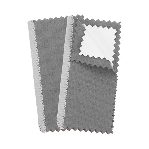 PATIKIL 3.2"x3.2" Jewelry Cleaning Cloth, 2 Pack Double-Sided Fleece Polishing Cloth for Gold, Silver and Jewelry, Dark Gray - color: Dark Gray, size: 3.2"x3.2"