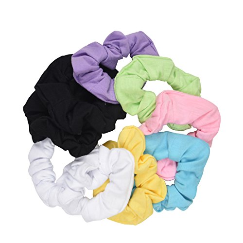 9 Pack Scrunchies Hair Ties (Pastels) - color: Pastels