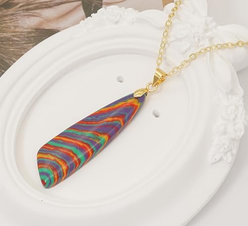 Nature Stone Necklaces for Women Boho Pendant Necklace 18K Gold Chain Necklaces - color: Flower Gold