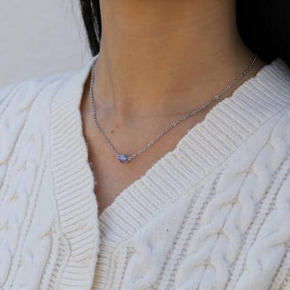 RZKING Silvery Necklace for Women, Gifts for Friend Mom Daughter Teacher - style: Moonstone