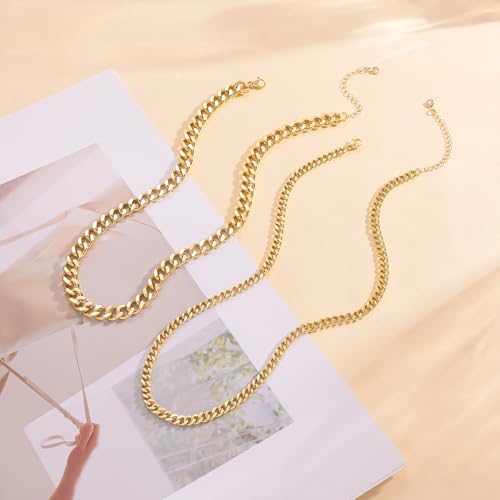 Moodear Layered Necklace for Women 14K Gold Plated/Silver Plated Cuban Link | Paperclip Chain Toggle Clasp, Chunky Layered Design, Fashion Jewelry, Daily Wear & Special Occasions - style: Gold Chain Necklace