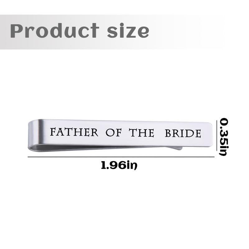 Step Father of The Bride Groom Gifts from Daughter Son, Stepfather of The Groom Bride Tie Clip Gifts for Wedding Day for Dad - style: father of bride