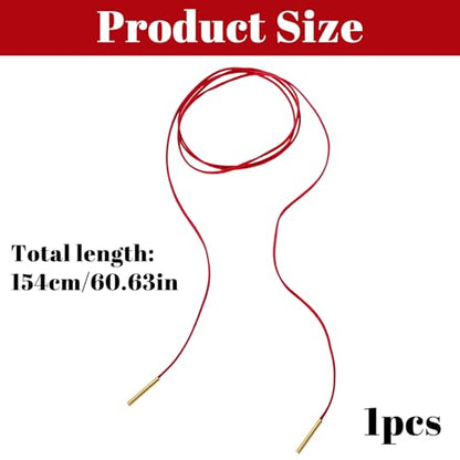 Gothic Velvet Red Choker Bow-knot Sexy Long Wrap Choker Necklace with Gold Tube Pendant for Women Party Prom Neck Accessories