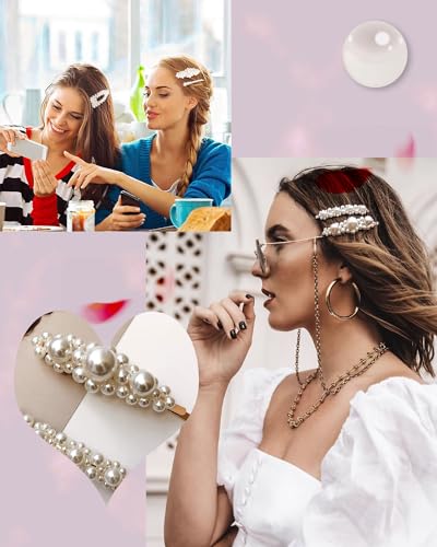 JELIEE 8 PCS Pearl Hair Clips Large Pins Barrette Ties Hairpins for Woman Headwear Sweet Accessories Fashion Cute