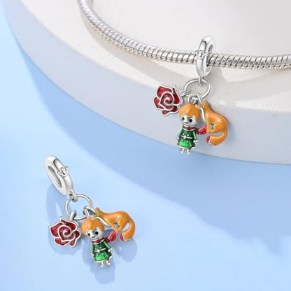 HappyStar 925 Sterling Silver Animal Dogs Charms Pendants fit Pandora Bracelets Necklaces Flowers Sports Travel Charms for Bracelets Women Jrwelry Gifts(with one Spacer Bead Charms) - style: 7-Little Prince Charms