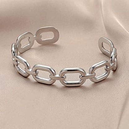 Womens Cuff Bracelets Heart Open Bangle Jewelry - color: Square Silver