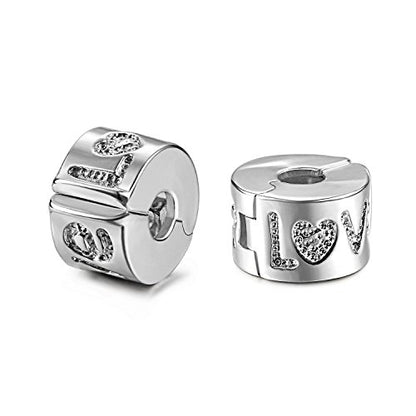 JewelrieShop Clip Spacer Charm for Bracelet Clip Lock Stopper Bead Spacer European Openable Beads 2pcs - color: #06S x 2 Pieces