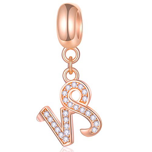 EMOSTAR Zodiac Sign Charms fits European Charm Bracelet – Rose Gold 925 Sterling Silver Necklace Pendant, 12 Horoscope Constellation Dangle CZ Birthstone Beads, Gifts for Women/Men/Birthday - color: Capricorn (12.22 – 1.19)
