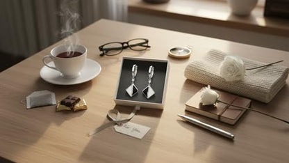 Fashion Huggie Hoop Earrings for Women Teens White Gold Cubic Zirconia Love Heart Hoops Polygonal Exaggerated Geometric Drop Dangle Earrings Black And White Squares Minimalist Everyday Jewelry Gifts - style: Squares