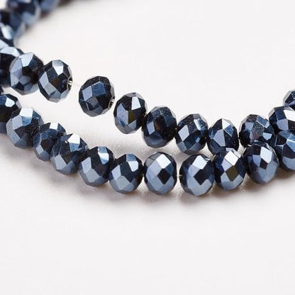 1110pcs Faceted Rondelle Glass Seed Beads 3x2mm Mini Crystal Loose Spacer Beads for DIY Friendship Bracelet Necklace Beading Craft Jewelry Making Ornament, Black Plated - color: Black Plated