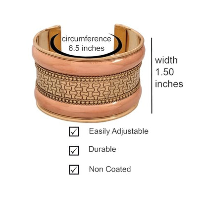 Touchstone Indian Bollywood Handcrafted Slip In Easy To Wear Stylish Wrist Enhancer Designer Broad Jewelry Cuff Bracelet For Women and Men. - style: Braided two tone floral 2