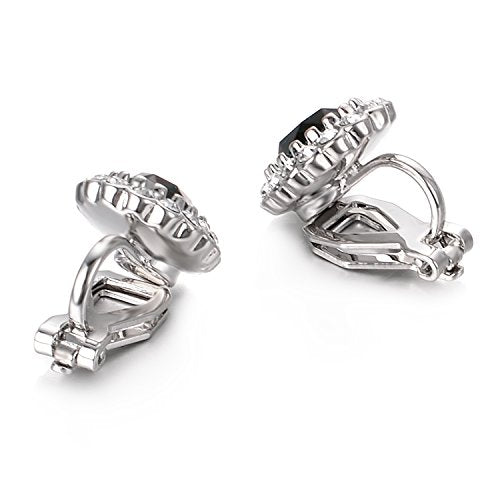 Yoursfs Vintage Crystal Clip On Earrings For Women Platinum Plated Rhinestone Clip On Earrings Non Pierced Oval Shap Cubic Zirconia Earring Hypoallergenic Jewelry - style: Oval Earring