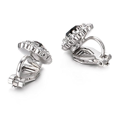 Yoursfs Vintage Crystal Clip On Earrings For Women Platinum Plated Rhinestone Clip On Earrings Non Pierced Oval Shap Cubic Zirconia Earring Hypoallergenic Jewelry - style: Oval Earring