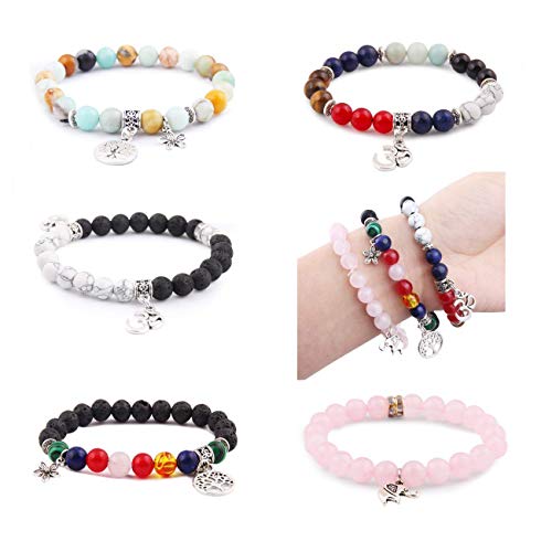 Fishdown 8mm Natural Crystal Stone Beads DIY Jewelry Making Kit | for Bracelet & Necklace Crafting, Healing Gemstone Beads, Ideal Diy Jewelry Craft Supplies 418 Pcs